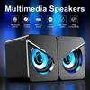 USB Computer LED Speakers Stereo Bass Subwoofer Wired 3.5mm Jack For Desktop PC