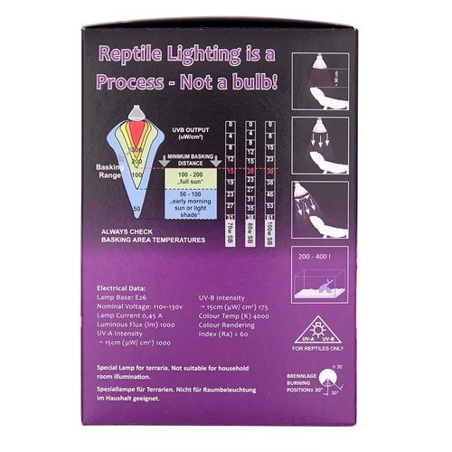 Mega-Ray Mercury Vapor Smallest UV Light Bulb On The Planet for Reptile and Amphibian Use, UVA UVB IR, Great Way of Heat UV and basking, High-Intensity - 70 Watts