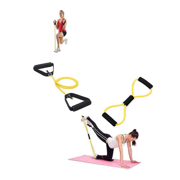 Resistance Bands Duo Saver Pack - Premium 8 Shaped Resistance Band And Premium Straight Resistance Band