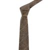 King & Priory Luxury Walnut Brown Herringbone Check Tie, Tweed