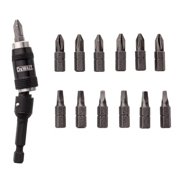 DEWALT Pivot Bit Holder Set, 14-Piece (DWPVTC14), Beige