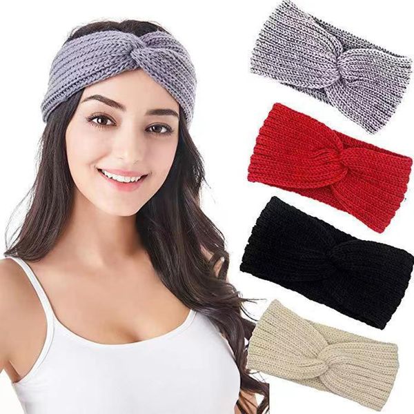 4 Pcs Stirnband Damen Winter,Haarband Damen,StirnbäNder Headband MäDchen,Strick HaarbäNder FüR Winter,OhrenwäRmer Warm,Winter-StirnbäNder,Women Haarreifen,Headwrap Knitted Kopf Mit Ohren,Ohrenband