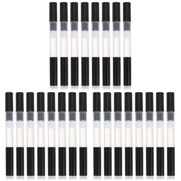 SUNSHNO 24PCS Empty Nail Oil Pen with Brush Tip, Twist Pens, Lip Gloss Brush Applicators, Eyelash Growth Liquid Tube Container