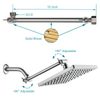 New Rain Shower Head with 10 Inch Adjustable Extension Arm Combo-PAS1807-