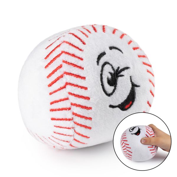 Plush Baby Baseball Rattle | Baby Baseball Toy | Learning Content | Great Gift for Baby and Toddler Girls or Boys | 0-36 Months