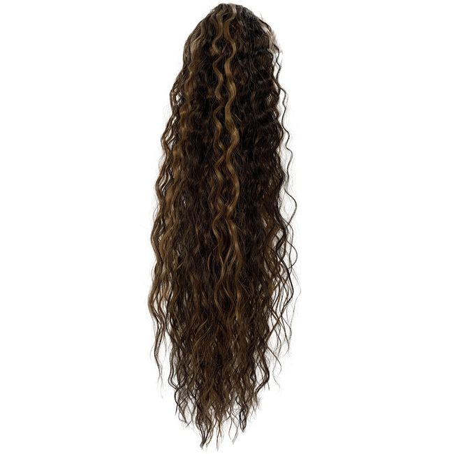 Sleek Synthetic Ponytails Curly Ponytails 30inches Long Ponytails Hair Extensions Clip in Curly Synthetic Hair piece (BELLEFS4/27/30)