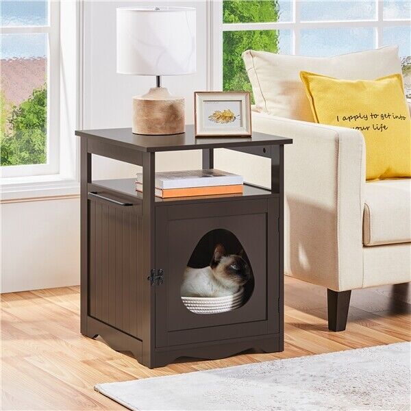 Indoor Cat Litter Box Hidden Cat Furniture Washroom Pet House Nightstand Cabinet