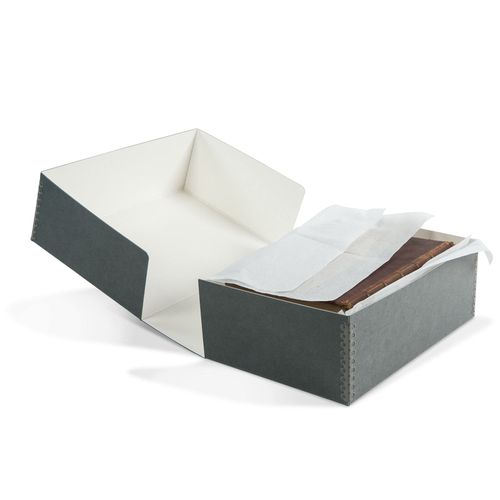 Gaylord Archival Blue/Grey Unbuffered Rare Book Preservation Kit - 9 3/4W x 14 1/4L x 5"H