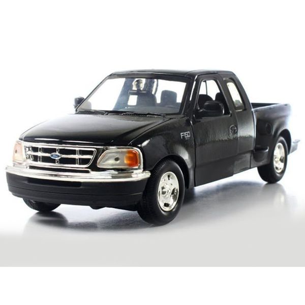 2001 F-150 XLT Flareside Supercab Pickup Truck Black 1/24 Diecast Car Model by Motormax 73284bk