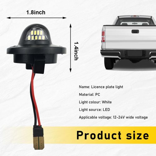 Ohleats 2 PCS Full LED License Plate Light Tag Lamp Assembly, 6500K White Car Plate Light Replacement for F150 F250 F350 Super Duty Bronco Excursion Expedition, Car Accessories
