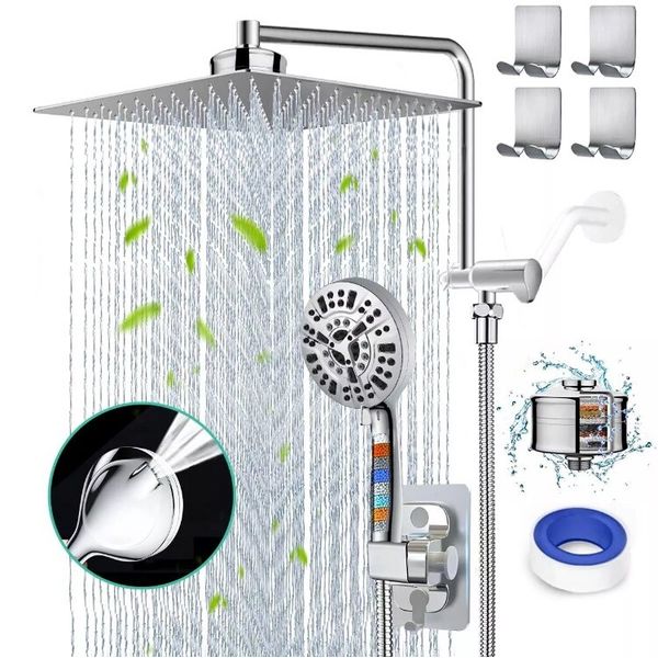 AMORIX Filtered Shower Head 12" Rainfall Shower Head with Handheld Spray Combo