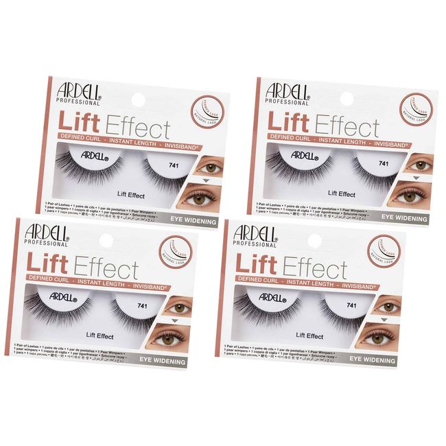 Ardell Lift Effect False Strip Lashes #741, 4 packs