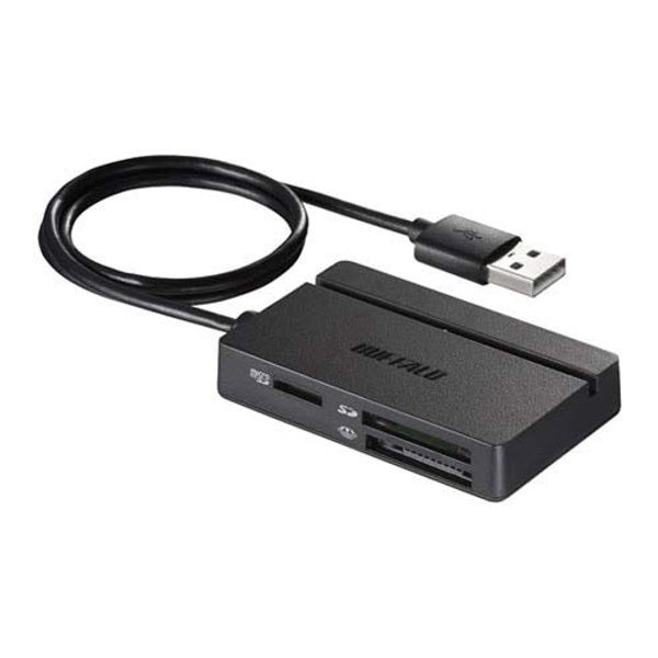 BUFFALO BSCR100U2BK USB 2.0 Multi-Card Reader, Standard Model, Black