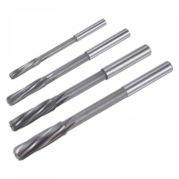 sourcing map Chucking Reamers Set, 6mm 8mm 10mm 12mm H7 4241 High Speed Steel Spiral Flutes Lathe Machine Reamer Milling Cutter 4pcs