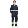 TopTie Men's Classic High Visibility Work Coverall with Reflective Trim-Navy-M Regular