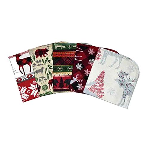 1 Ply Winter Lodging, Set Napkins 12x12 inches 5 Pack - Little Wipes (R) Flannel