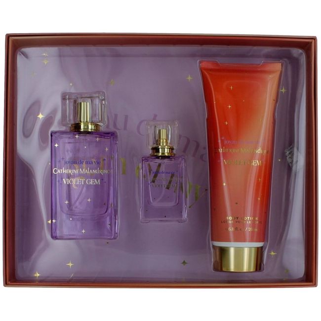 Catherine Malandrino Women's Gift Set Violet Gem Captivating Fragrance, 3 piece