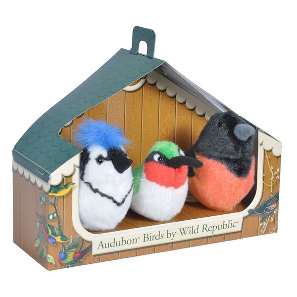 Wild Republic Audubon Birds Collection with Authentic Bird Sounds, Hummingbird, Blue Jay and Baltimore Oriole, Bird Toys for Kids and bird watchers, 5"