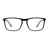OCCI CHIARI Reading Glasses Men's Rectangle Reader Durable Spring Hinge (100, Black/Transparent