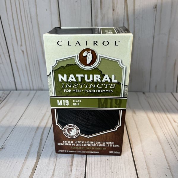 1 Box Clairol Natural Instincts Semi-Permanent Hair Color Kit For Men M19  Black