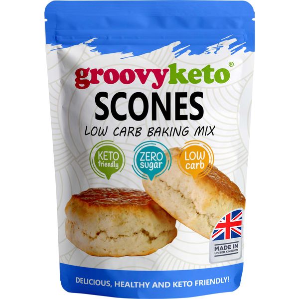 Groovy Keto Scone Mix | Low Carb | Keto Friendly | Sugar Free | Only 2.5g Net Carbs Per scone| Keto Baking Mix, Diabetic Friendly - 270g Pouch