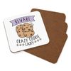 Beware Crazy Cookie Lady Coaster Drinks Mat Set of 4
