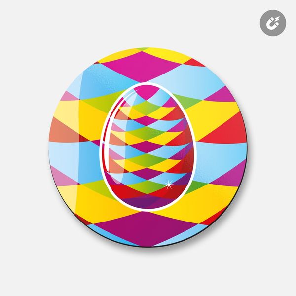 Diamond Pattern Easter Egg | 4'' X 4'' Round Decorative Magnet