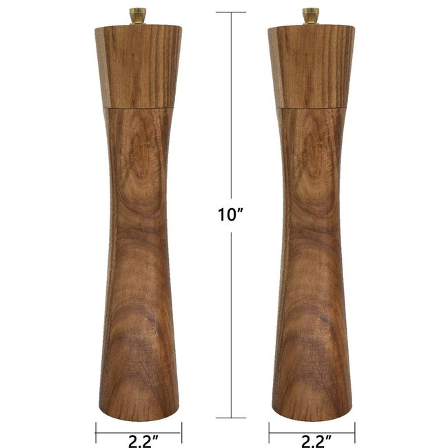 Salt And Pepper Grinder Set, Acacia Wood Adjustable Coarseness