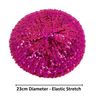Cadoline Hot Pink Womens Elastic Sequin Polyester Flapper Cap Hat 23cm Diameter