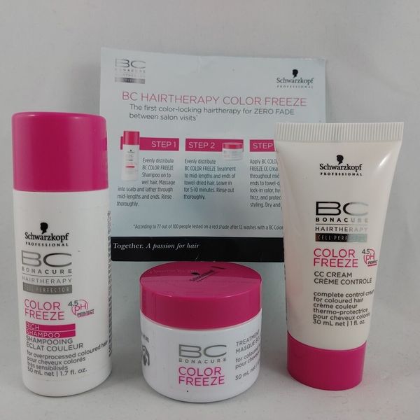 BC Bonacure Hair Therapy Color Freeze Shampoo Treatment CC Cream Lot New A36