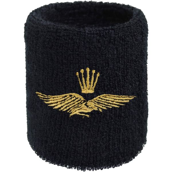 Designer Schweissband Exclusive Adler mit Krone Stickerei Schweißband Royal Bestickt & Absorbierendes Frottee Fitness Wristband Geschenk Sporttraining Schweiß-Armband