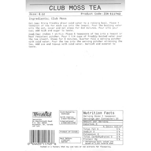 Club Moss Tea (Lycopodium Clavatum) (Loose) (4 oz, ZIN: 511742)