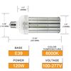 UL DLC LED Corn Cob Light 120W Replace 400W Metal Halide Plot Shoebox E39 Lights