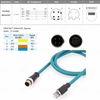 HangTon M12 4 Pin D-Code RJ45 Ethernet Cable for Datalogic 300N Keyence SR-2000 Barcode Scanner Reader Omron Machine Vision, Shielded Flex Waterproof Power Network Cat5e 3m