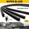 4Pcs Universal Auto Car Bus Rubber Frameless Windshield Wiper Blade Refills 28in