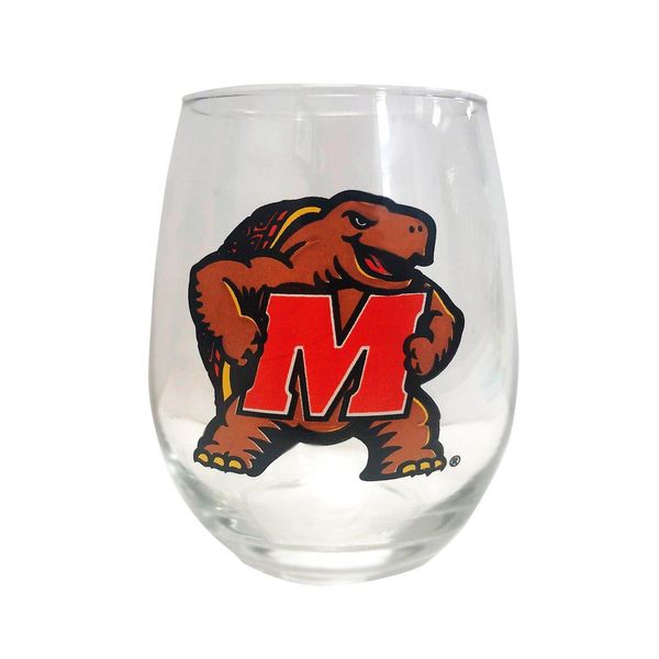 UMD Testudo / Stemless Wine Glass - 1