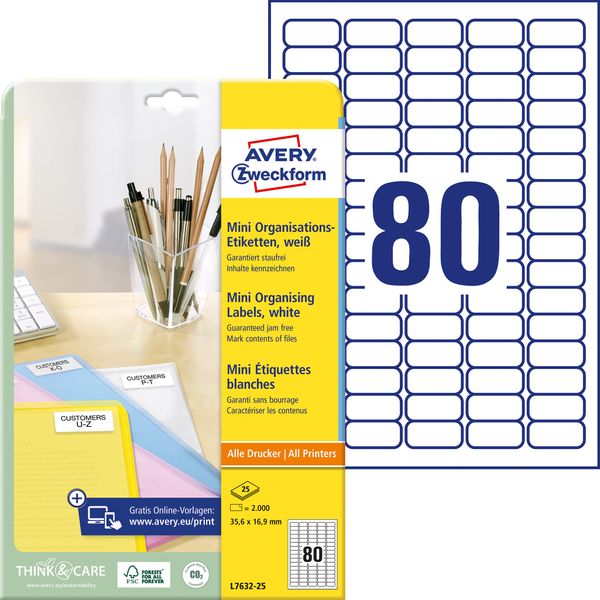 Avery Zweckform Mini Labels 35.6x16.9 mm White