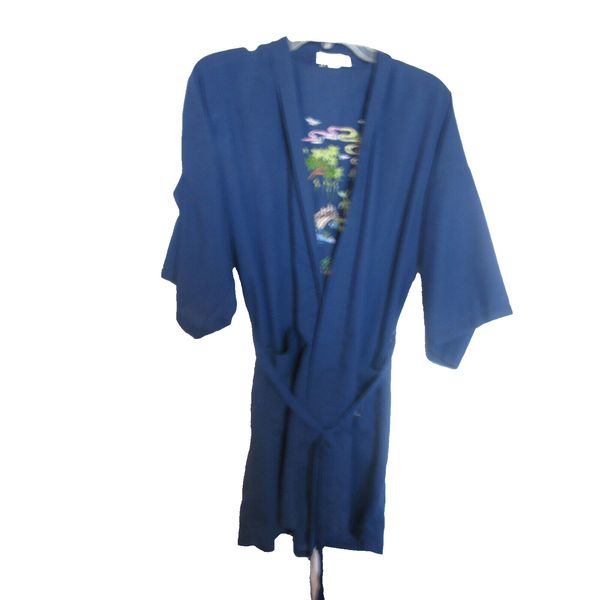 Vintage Health Shanghai Blue Kimono Robe, Medium