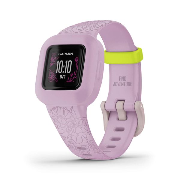 Garmin vivofit jr. 3, Fitness Tracker for Kids, Includes Interactive App Experience, Swim-Friendly, Up To 1-year Battery Life, Lilac Floral