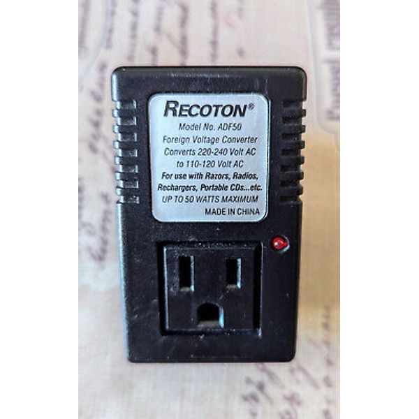 Recoton 50 Watt European Travel Voltage Converter 220 Volt to 110 volt