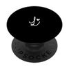Minimalist Initial Letter L Heart Monogram Black and White PopSockets Swappable PopGrip