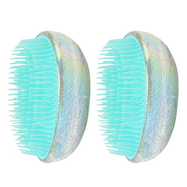 2pcs Hair Brush - Egg Round Shape Comb Cute Wet and Dry Use Portable Massage Detangling Brush for Beauty Salon and Home