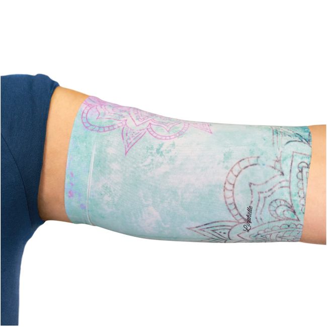 Linphelle Picc Line Mikrofaser Coverpicc - Armkatheter-Abdeckband aus atmungsaktivem Design-Gewebe, Arm Sleeve ideal für PICCs, Blutzuckermessgerät und Tattoo-Abdeckung, Meerwasserblume, Größe XL