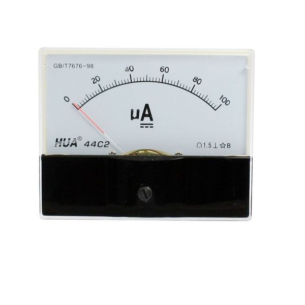 uxcell Analog Panel Meter Ammeter Gauge 44C2 DC 0-100uA Rectangular