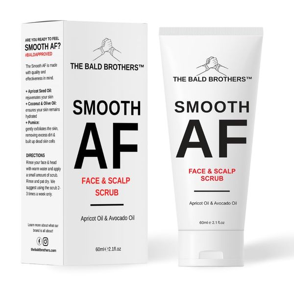 The Bald Brothers Exfoliate Cleanser with Apricot Seed Oil | Pre Shave | Exfoliating Scrub For Men with Pumice & Coconut Oil | Unscented | Vegan