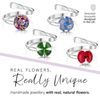 Shrieking Violet 925 Sterling Silver Round Real Flower Ring - Daisy (White)