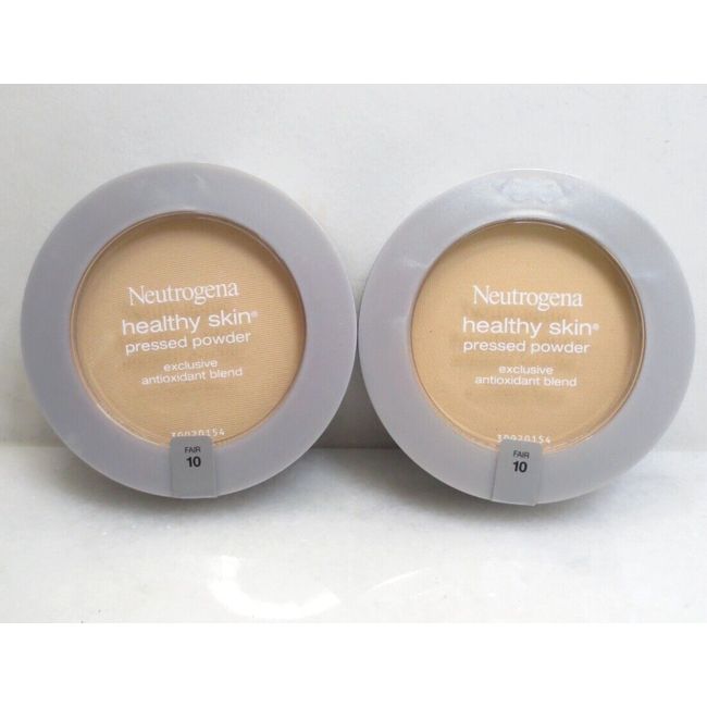 NEUTROGENA HEALTHY SKIN PRESSED POWDER - FAIR 10 - 0.34 OZ - LOT OF 2