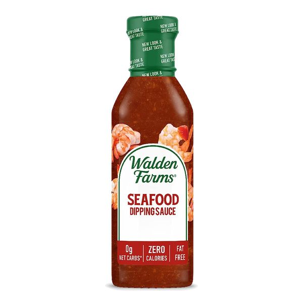 Walden Farms Seafood Cocktail Dipping Sauce, 12 oz Bottle, Sweet Flavor with Natural Tomatoes, Onions, and Garlic, 0g Net Calories, Gluten and Fat Free, No Added Sugars