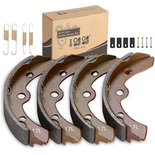 10L0L Golf Cart Brake Shoes Kit for Club Car DS & Carryall 1981-1994 OEM 101146302 101880701, EZGO XI-Serial 1983-1986, Yamaha G1 1978-1980, etc