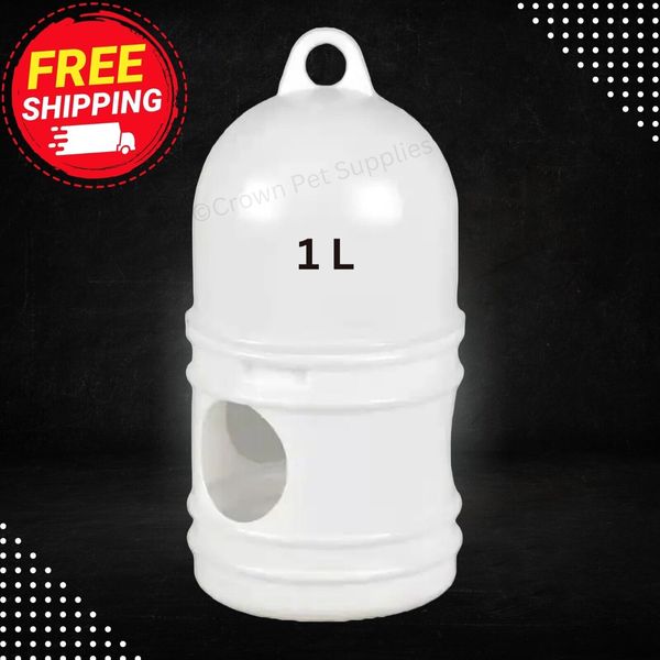 1 L Bird Water Drinker Pigeon Water Dispenser Feeder with Hanging Handle